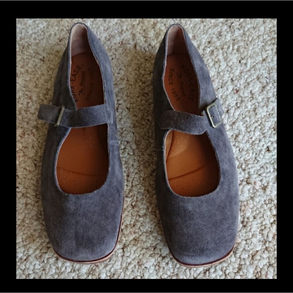 KORK-EASE Prato Suede Mary Jane Flat In Dark Grey size 6.5M - Picture 2 of 14